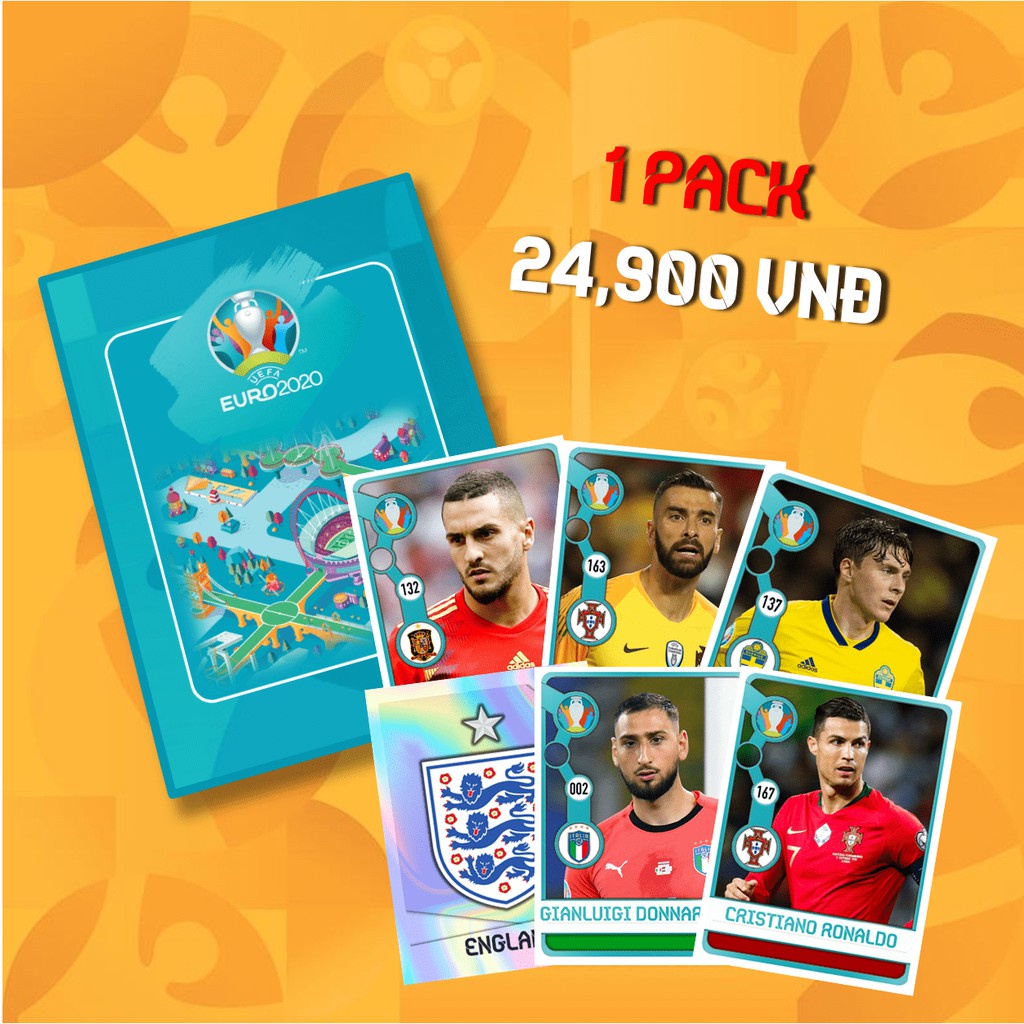 Gói thẻ sticker hình dán cầu thủ Euro 2020 từ Kisara