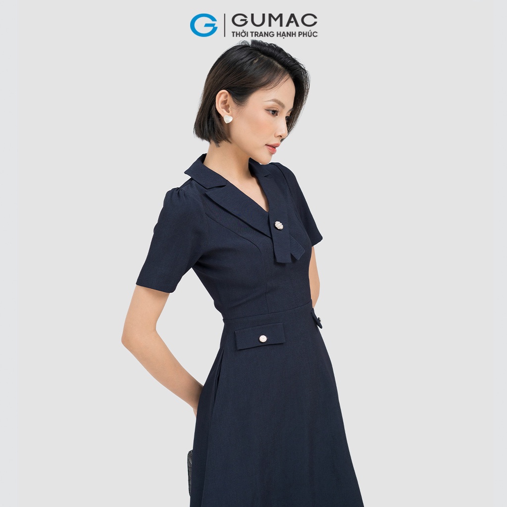 Đầm cổ chéo cách điệu GUMAC DD04060