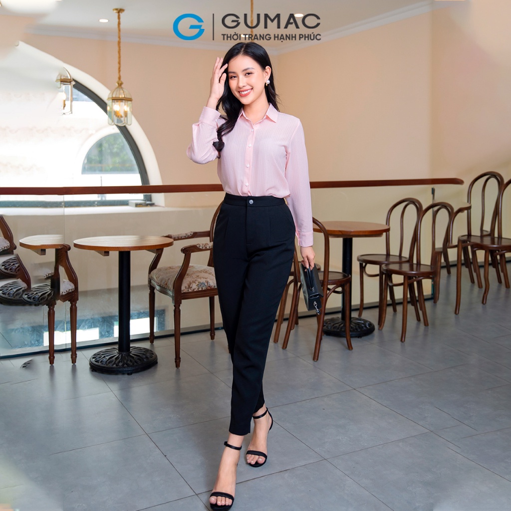 Quần tây công sở ống đứng GUMAC QD09048 chiết li có túi xéo