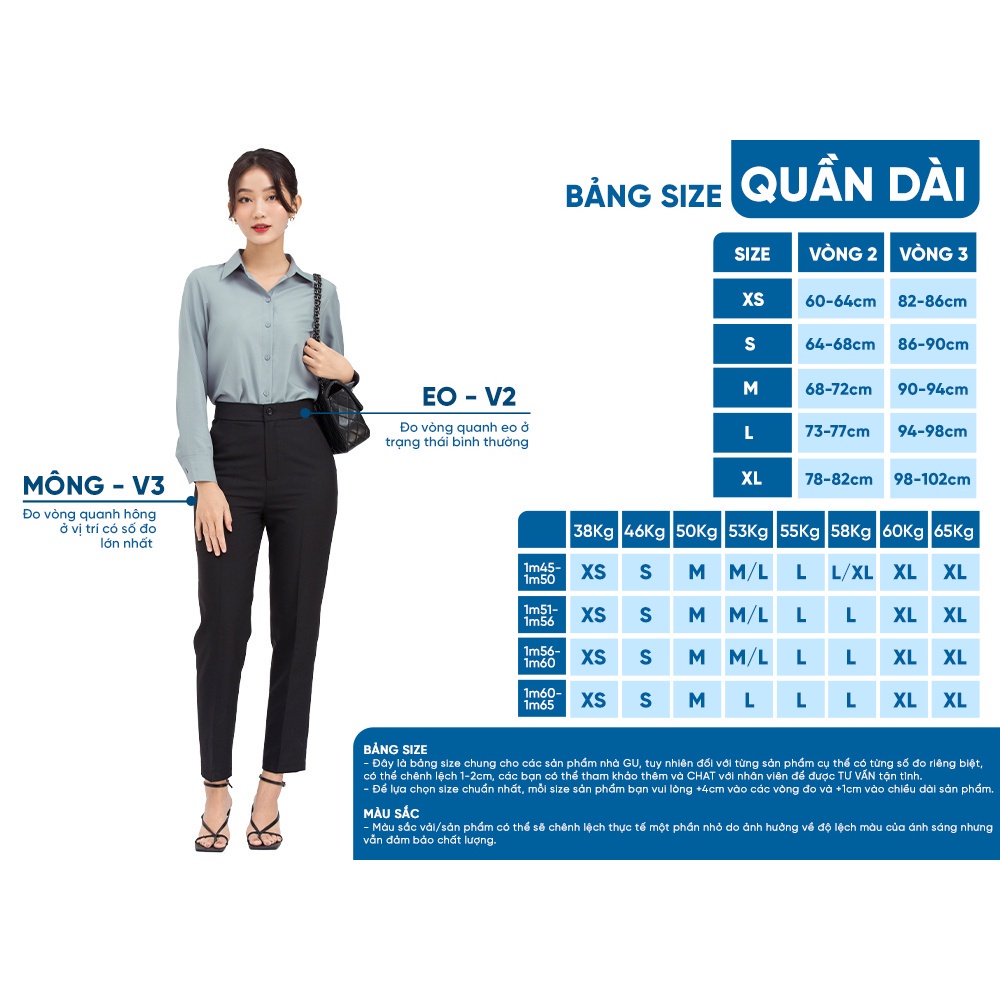 Quần tây ống suông GUMAC QD05028