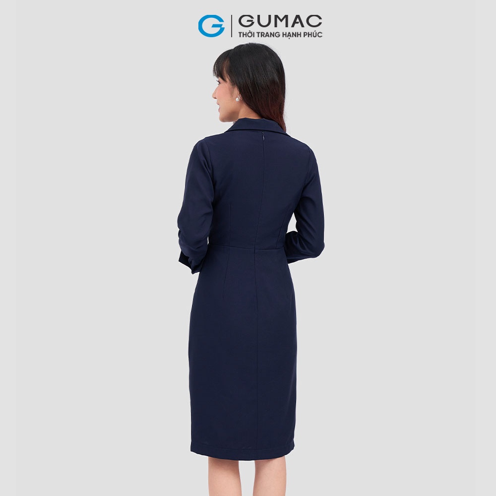 Đầm đắp chéo phối nút thời trang GUMAC DC12081