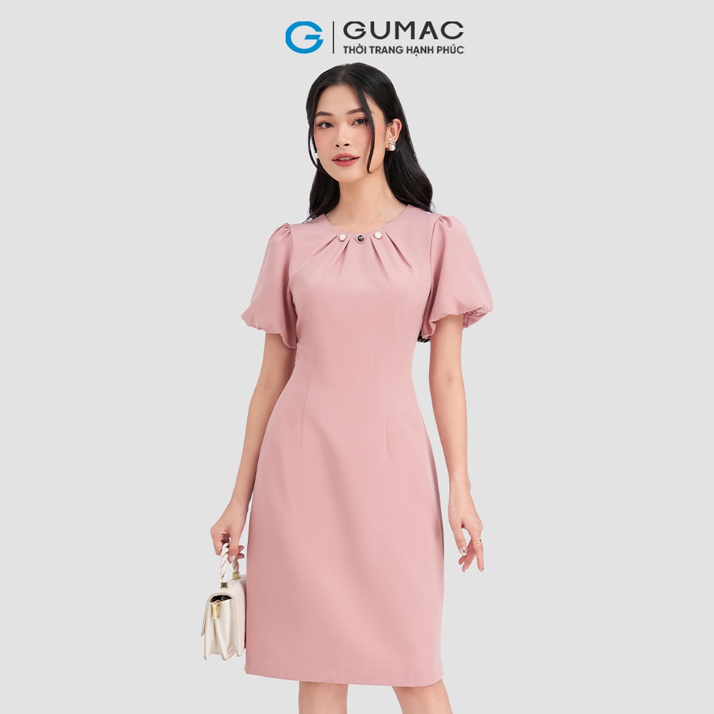 Đầm nữ dáng suông tay kiểu thanh lịch GUMAC DD03063