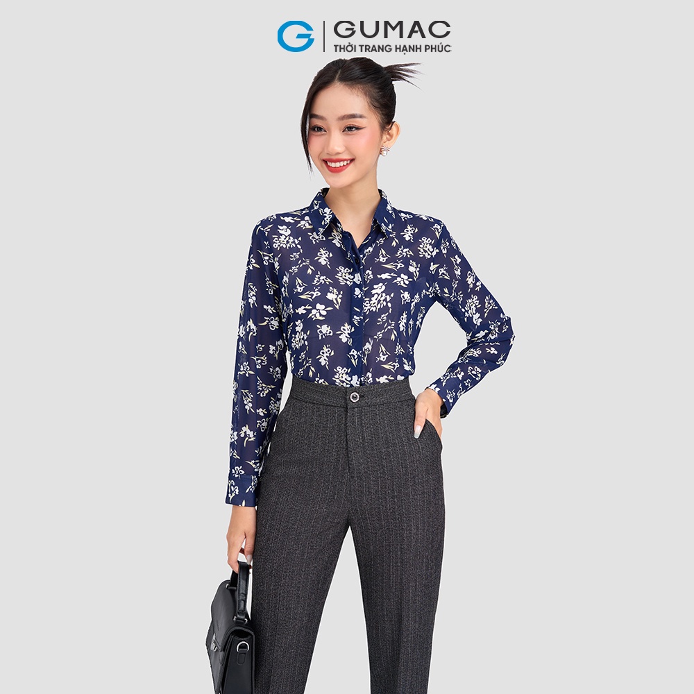 Áo sơ mi nữ họa tiết GUMAC AD03027