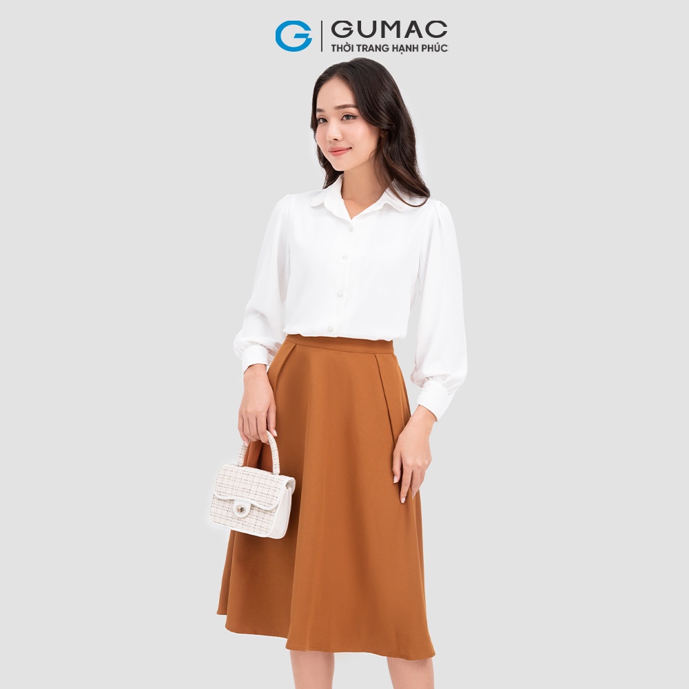 Chân váy A xếp ly thời trang GUMAC LV1001