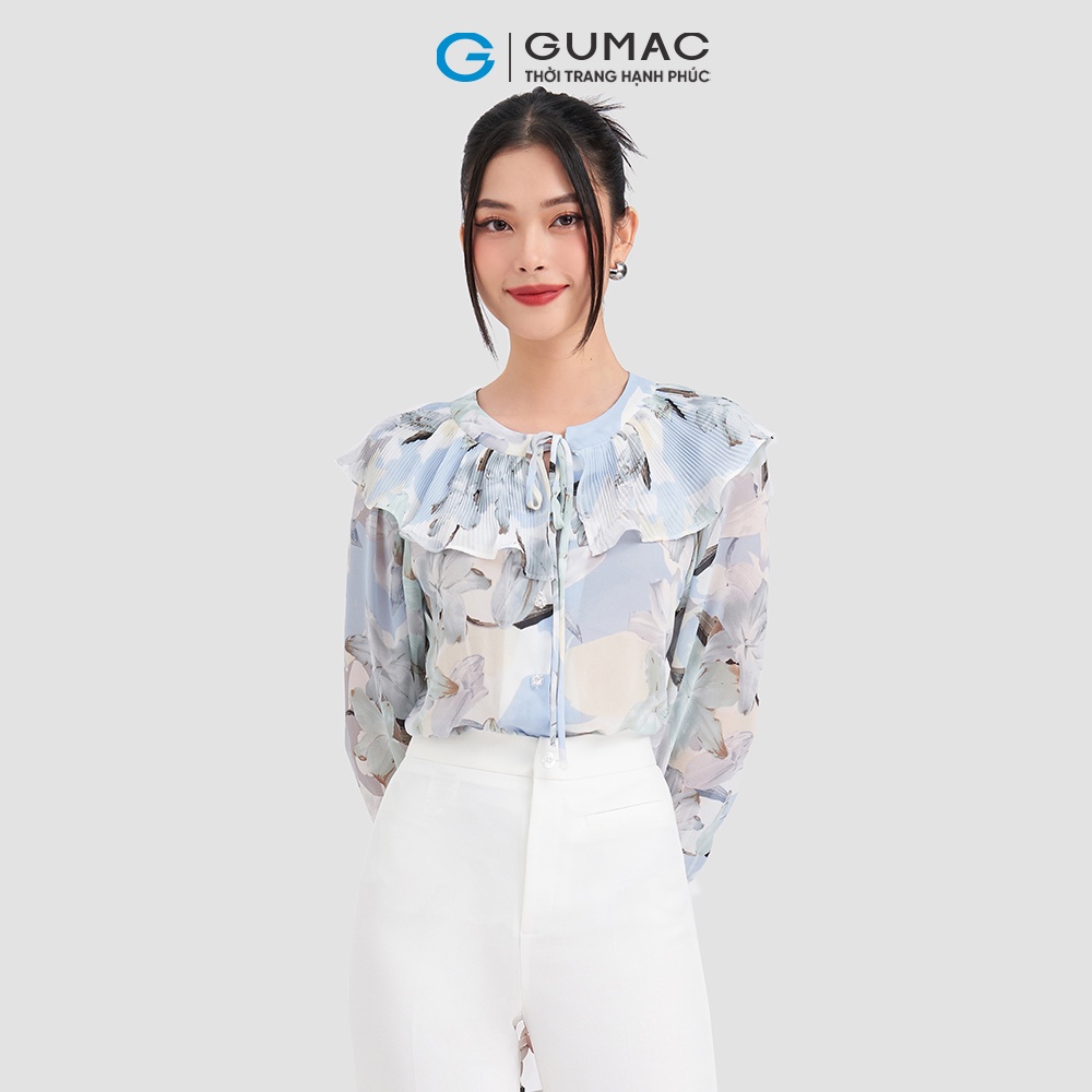 Áo sơ mi nữ kiểu dập ly GUMAC AD03060