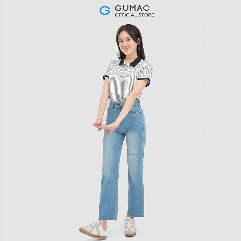 Quần jeans wash rách QJC07021 thời trang GUMAC