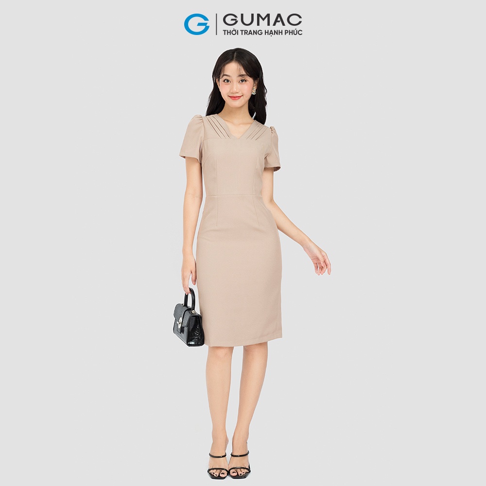 Đầm cổ xếp ly thời trang GUMAC DC09058