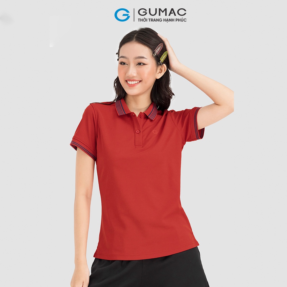 Áo polo nữ bo sọc thời trang GUMAC ATC08002