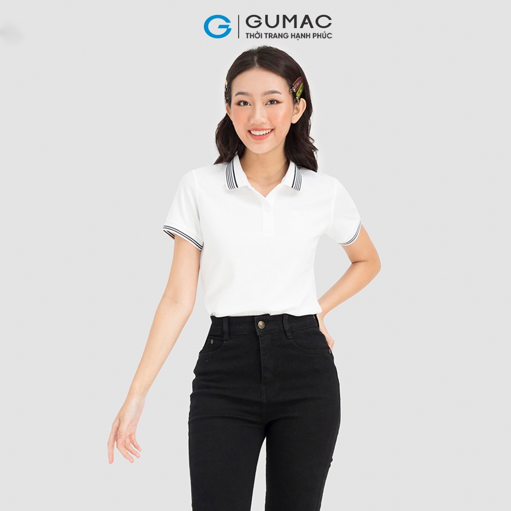 Áo polo nữ bo sọc thời trang GUMAC ATC08002
