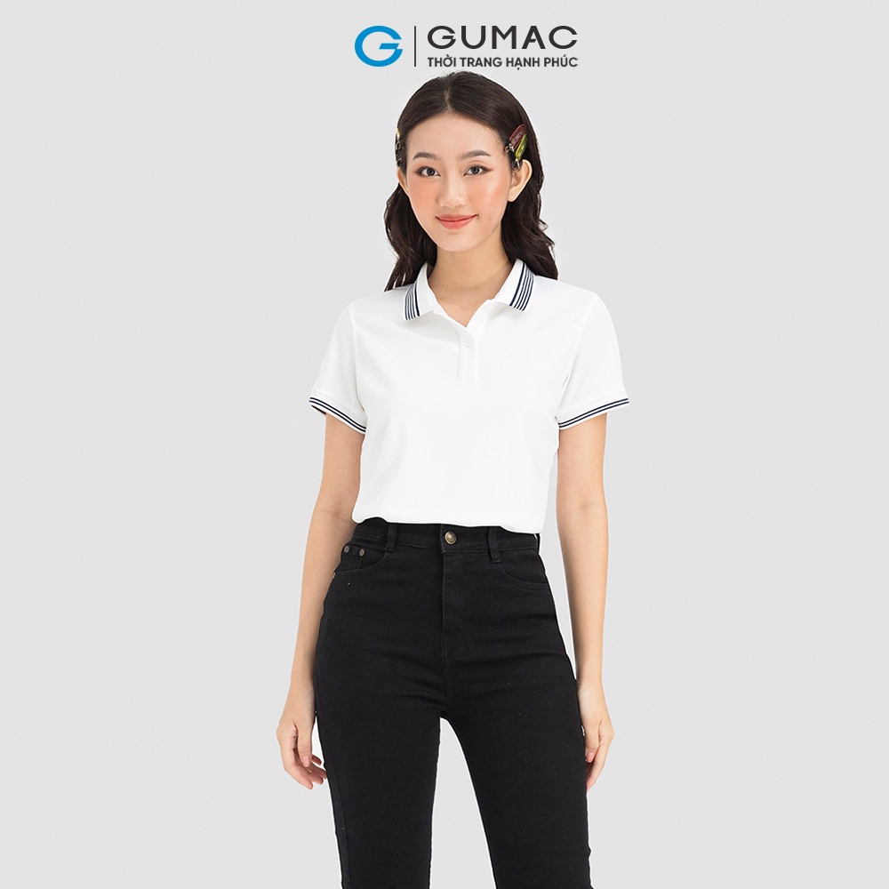 Áo polo nữ bo sọc thời trang GUMAC ATC08002