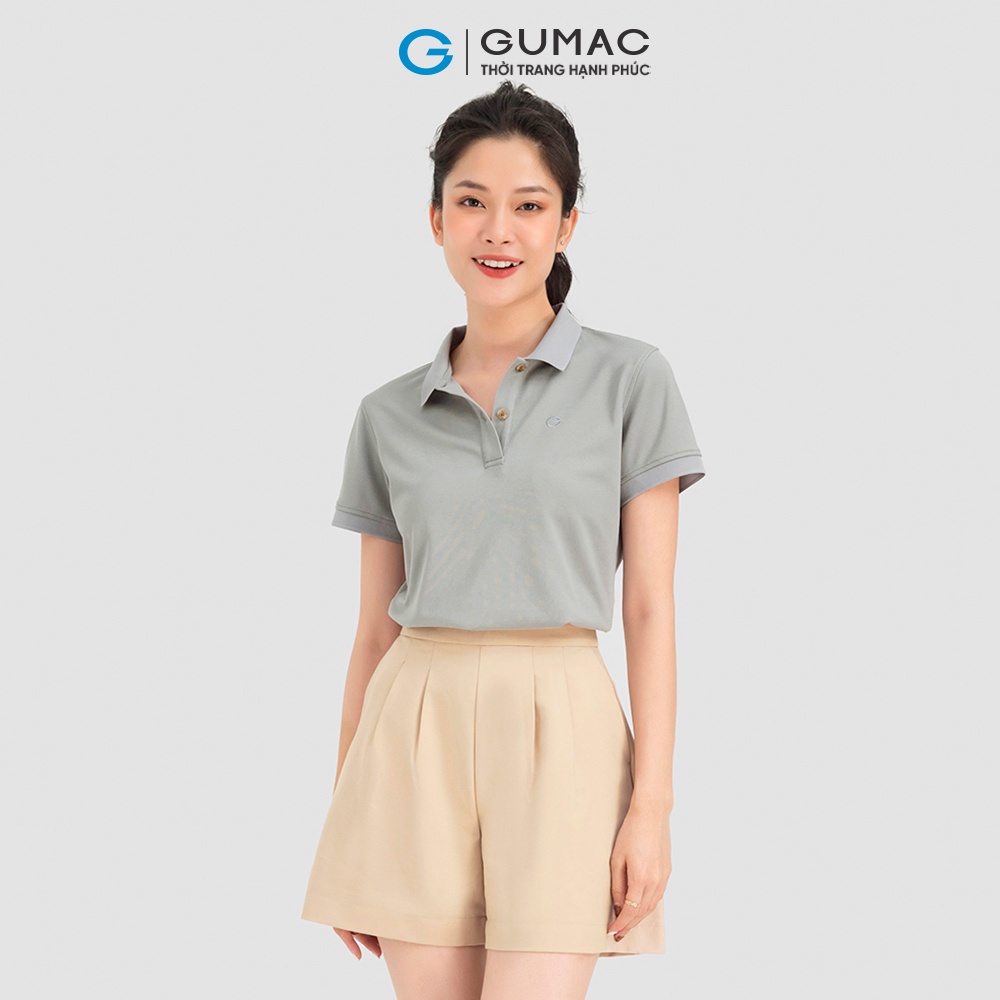 Áo polo nữ phối nút nhiều màu GUMAC ATC08004