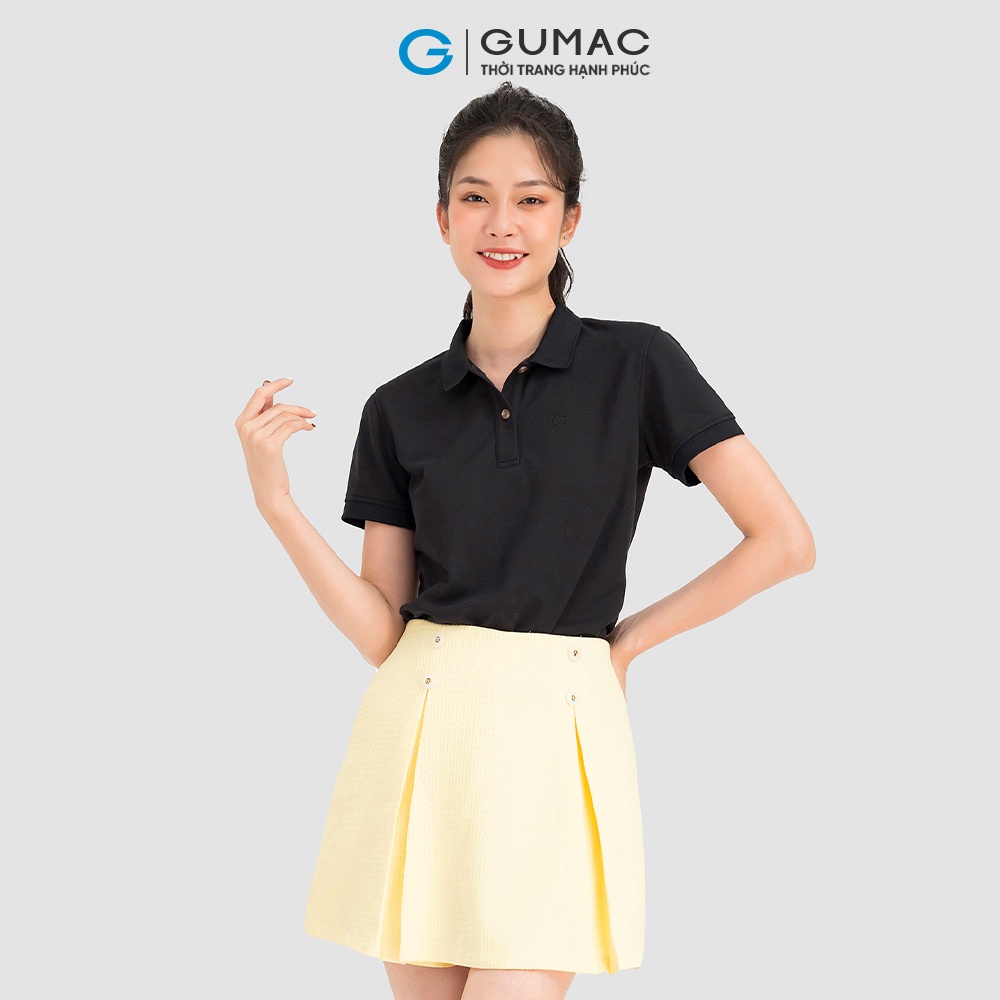 Áo polo nữ phối nút nhiều màu GUMAC ATC08004