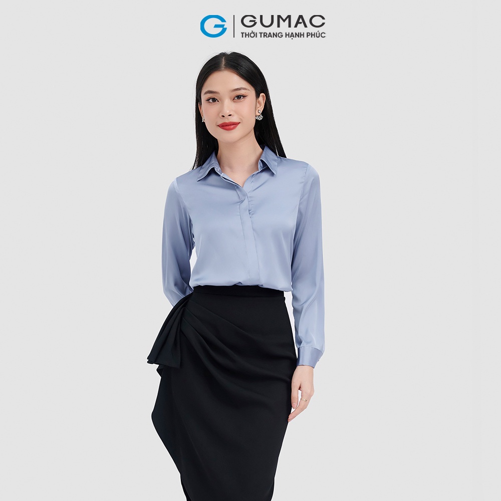 Áo sơ mi nẹp che thời trang GUMAC AC10041