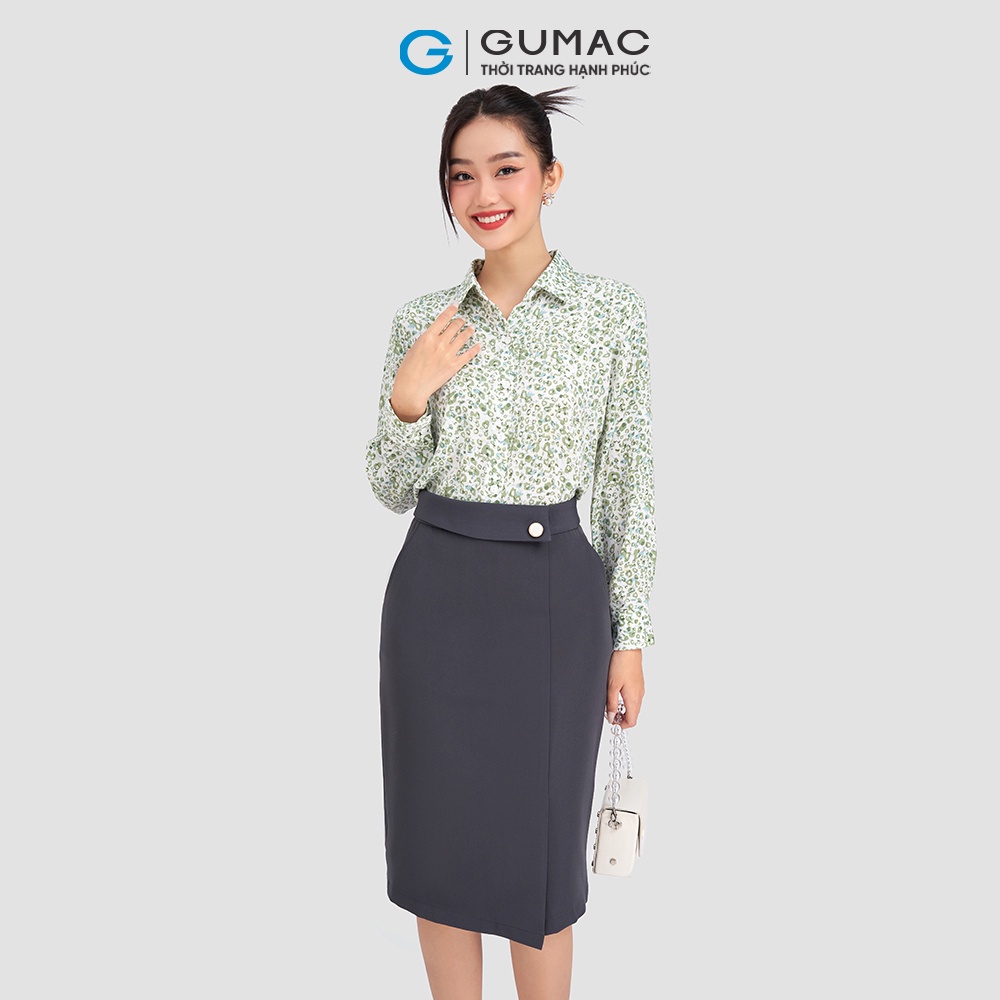 Chân váy bút chì công sở vạt đắp GUMAC VD03001