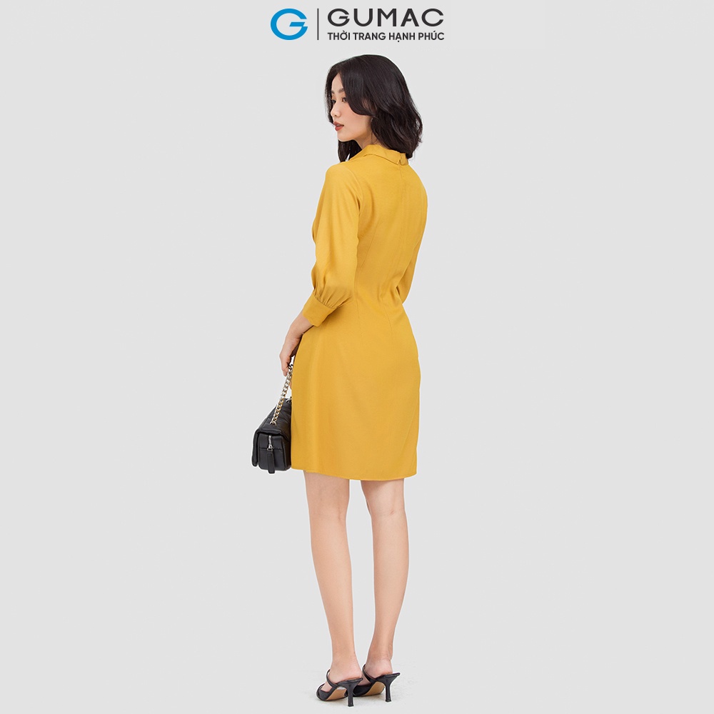 Đầm sơ mi nhún eo DC06011 thời trang GUMAC
