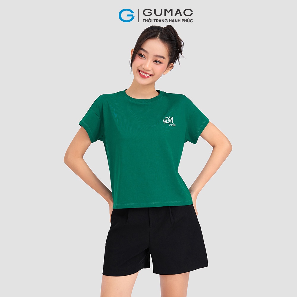 Áo thun thêu chữ GUMAC ATD03018