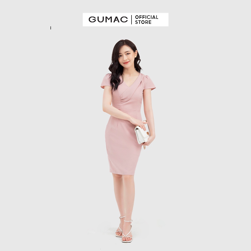 Đầm body cổ V đắp DB11016 GUMAC