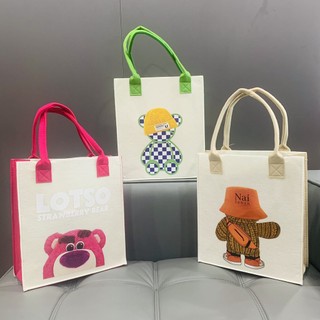 Túi gấu LOTSO vải nỉ phong cách thời trang size lớn dùng đi học, đi chơi cho mẹ và bé