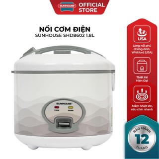 Nồi cơm điện Sunhouse SHD8602 1.8L công suất 700W tỏa nhiệt đều, nấu nhanh Hàng chính hãng