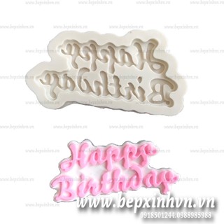 Khuôn silicon Happy Birthday đám mây