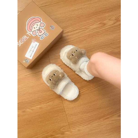 Dép Nữ Phối Lông Thời Trang Thu Đông 2023 Dễ Thương