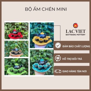 Bộ Ấm Chén Mini Thờ Cúng Trưng Bày Ấm Chén Hạt Mít Pha Trà Sen Bát Tràng