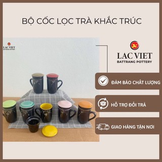Cốc Ca Lọc Trà Ca Uống Nước Có Nắp nhiều màu Bát Tràng