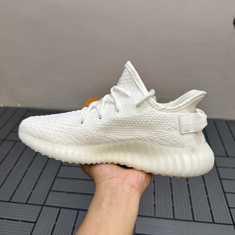 Giày Sneaker Yeezy350 Cream/White SC đế hạt nén box rút cứng