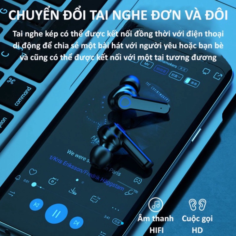 Tai Nghe Bluetooth M19 Không Dây Chip Bluetooth 5.1 Cảm Ứng, Chống Nước IPX5 ,tích hợp Sạc Dự Phòng HOT HOT