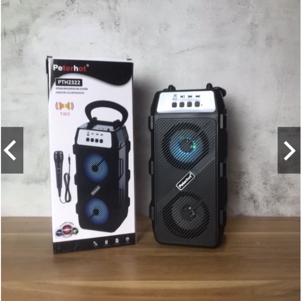 Loa Karaoke Cỡ Nhỏ Có đèn led PTH-2322 âm thanh chuẩn speaker, Bass Hay, Trầm Ấm Echo chuyên nghiệp HOT