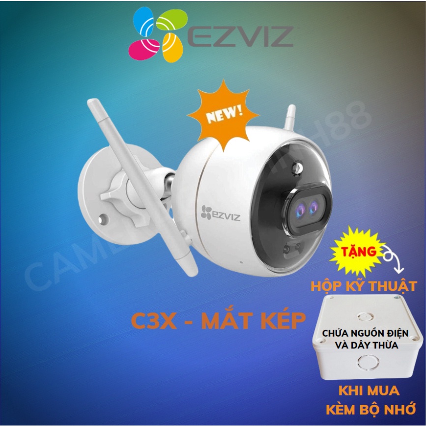 Camera WIFI Ngoài Trời Thông Minh EZVIZ C3X C3N MÀU BAN ĐÊM 2MP 1080P FullHD C3TN C3W C3WN HIKVISION CHÍNH HÃNG 24TH .