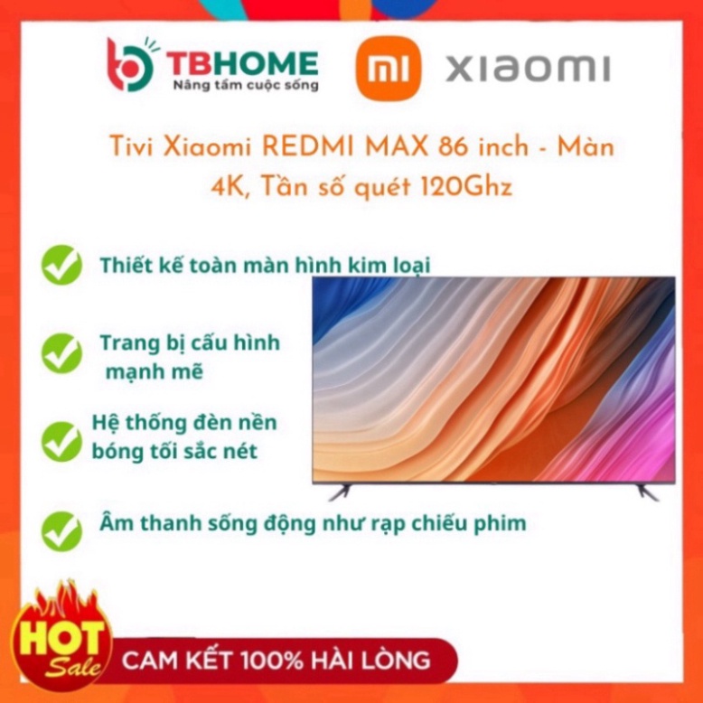 Tivi Xiaomi REDMI MAX 86 inch - Màn 4K, Tần số quét 120Ghz