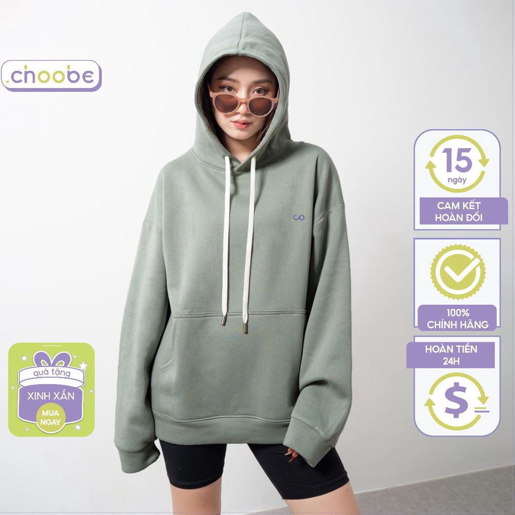 Áo hoodie Choobe unisex form rộng nỉ bông cao cấp thời trang nam nữ oversize ulzzang A82