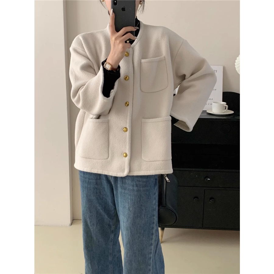 Áo khoác len trơn 3342