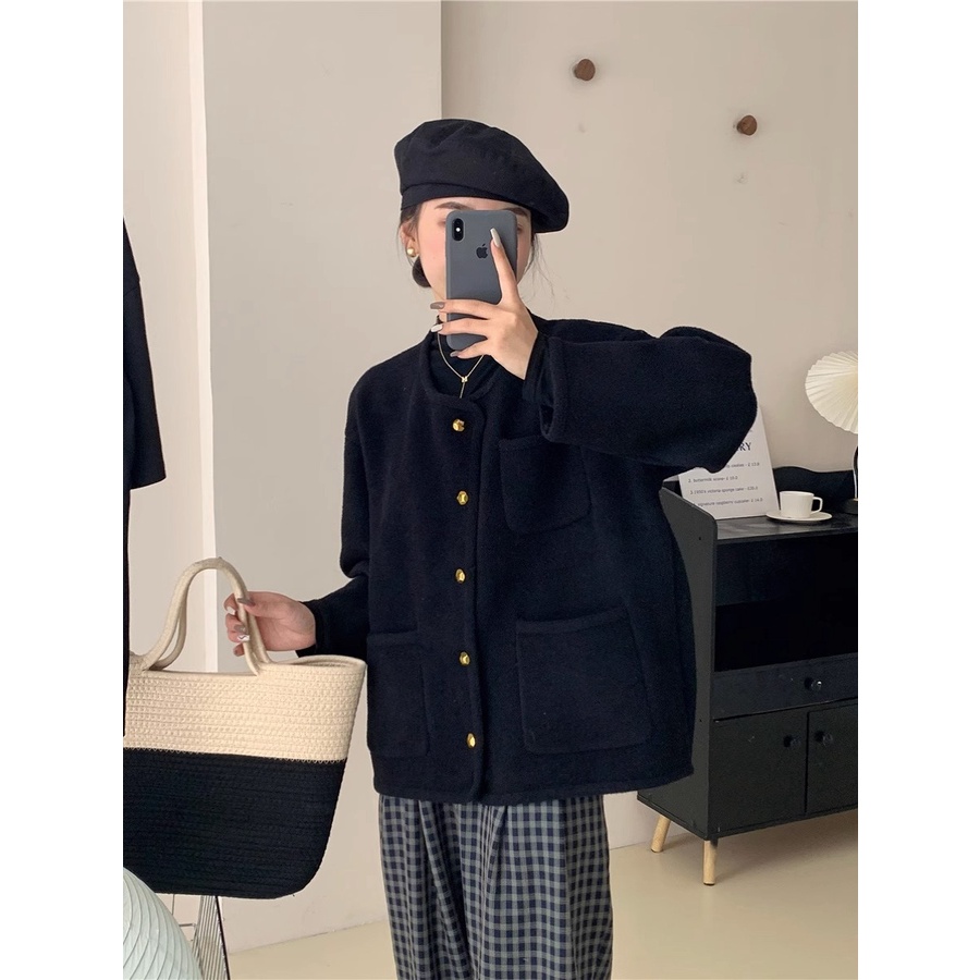 Áo khoác len trơn 3342