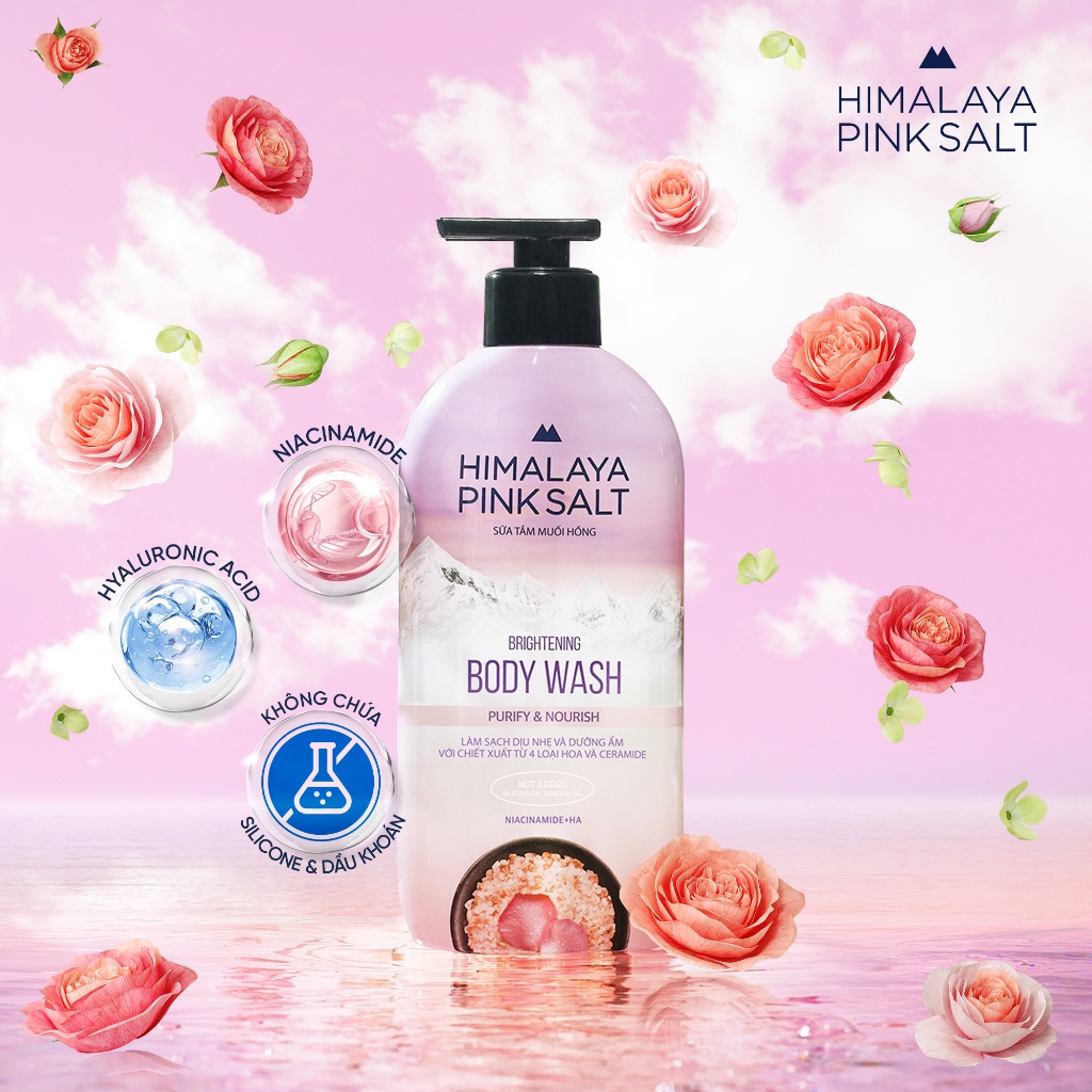 Sữa tắm muối hồng Himalaya Pink Salt làm sạch và dưỡng ẩm da 500g