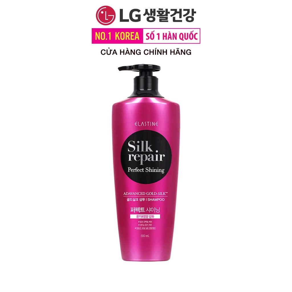 Dầu gội chăm sóc tóc Elastine Silk Repair Perfect Shining Gold Silk 550ml