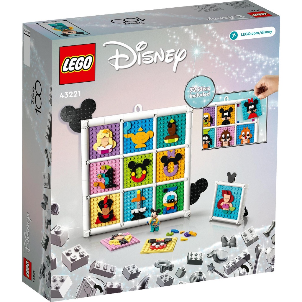 LEGO Disney Classic 43221 Đồ chơi lắp ráp Khung tranh kỉ niệm nhân vật Disney 100 (1,022 chi tiết)