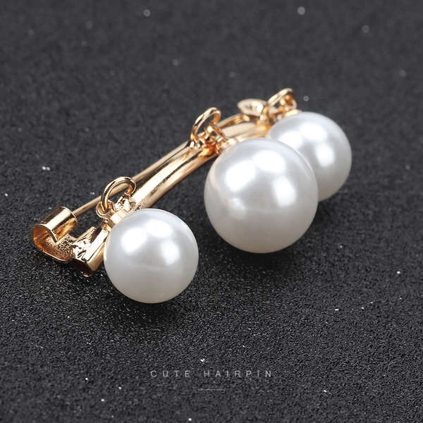 Ghim Cài Áo Hình Nơ Đính Ngọc Trai Chống Chói Dành Cho Nữ