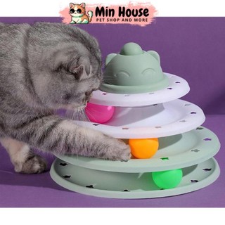 Đồ chơi tháp bóng 3 tầng cho chó mèo - đồ chơi chó mèo