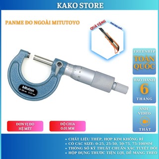 Panme đo ngoài Mitutoyo 0-25mm, 25-50mm, 50-75mm, 75-100mm, 100-125mm, dụng cụ sửa chữa Kako store