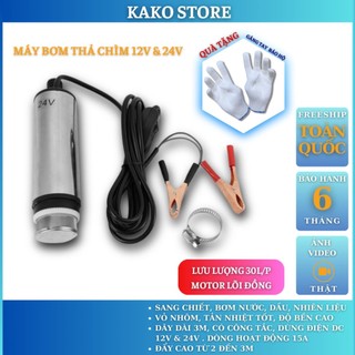 Máy bơm dầu 12v 24v  hút nhớt nhiên liệu nước mini, motor lõi đồng, lưu lượng 30 lít/phút Kako store