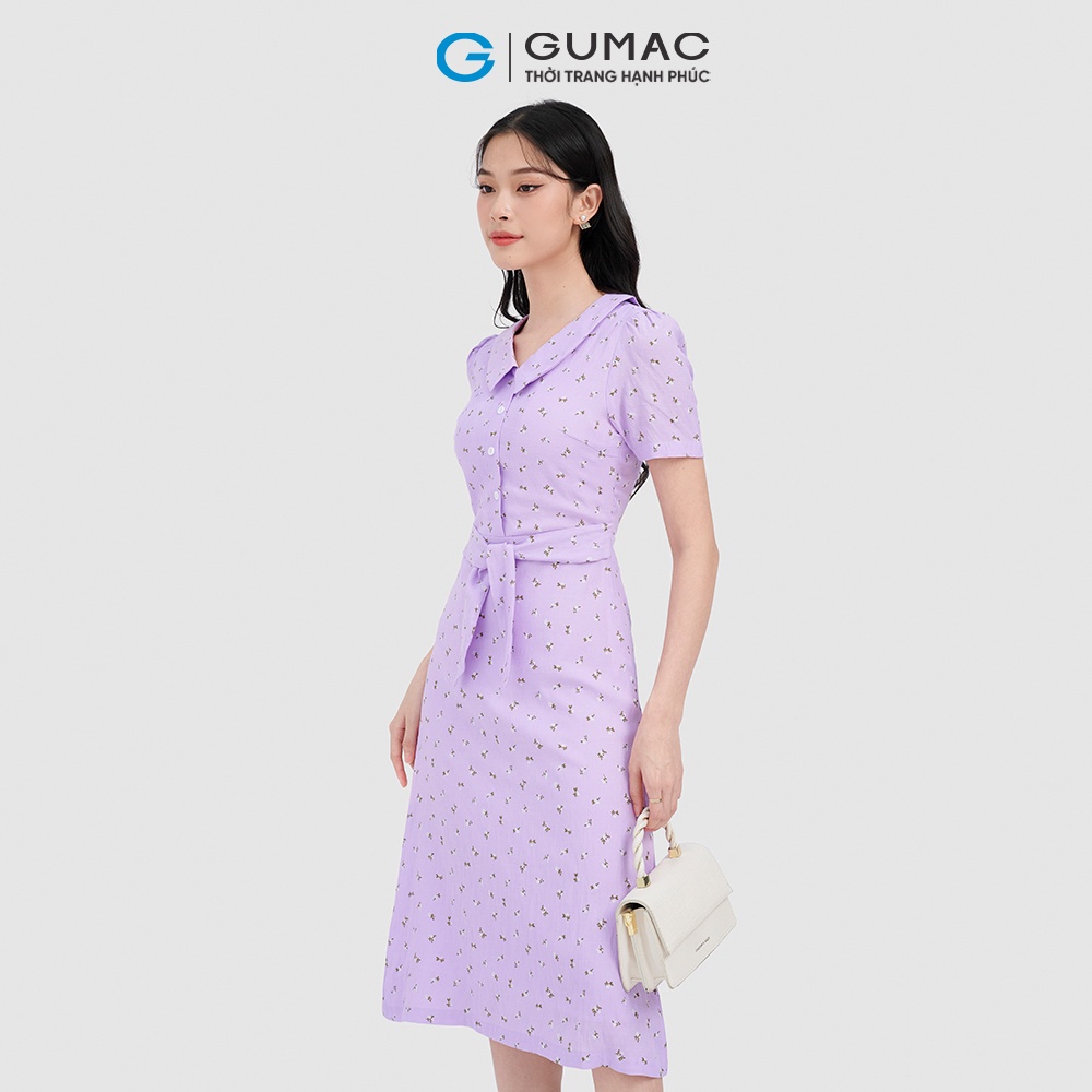 Đầm A buộc nơ eo thời trang GUMAC DC09083