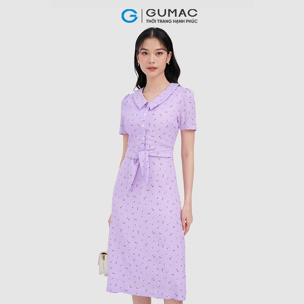 Đầm A buộc nơ eo thời trang GUMAC DC09083