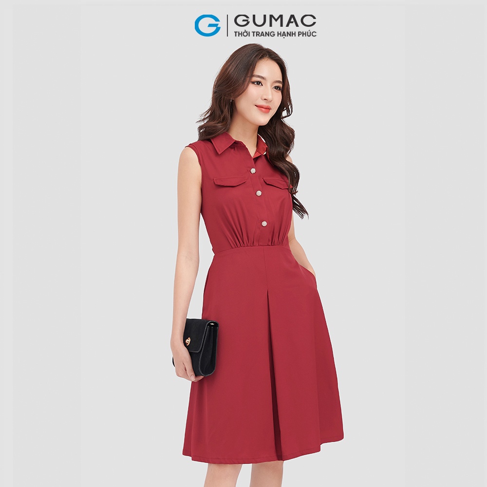 Đầm sơ mi không tay thời trang GUMAC DC08097