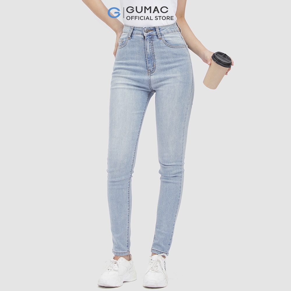 Quần skinny jean nữ lưng cao thời trang GUMAC QJC04045