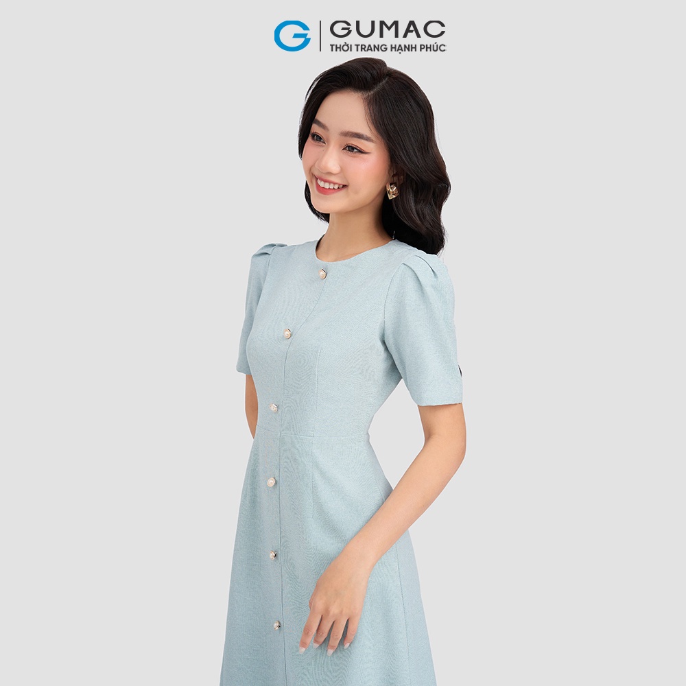 Đầm nữ basic phối ngọc dáng xòe GUMAC DD03032