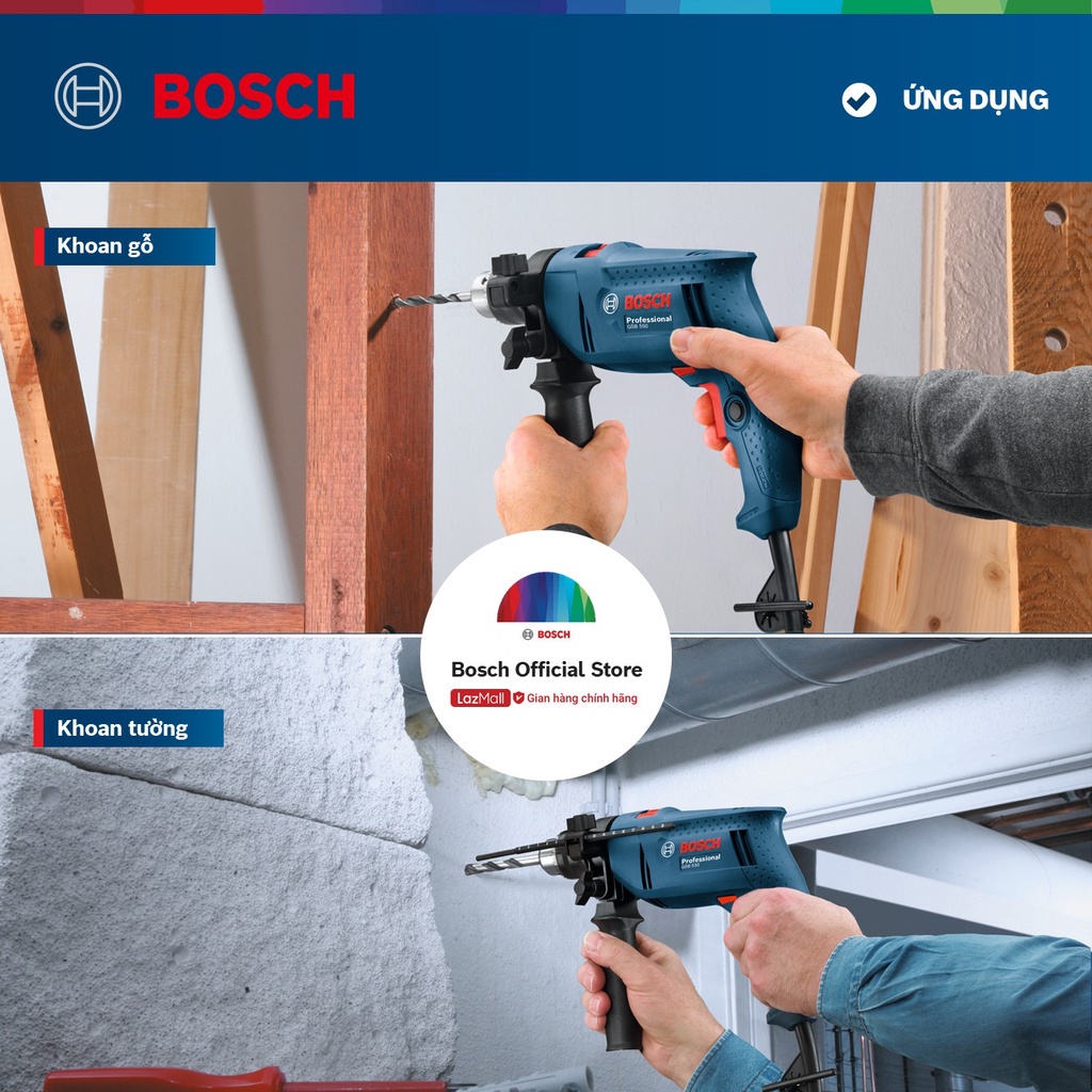 Bộ máy khoan động lực Bosch GSB 550 MP SET 19 chi tiết