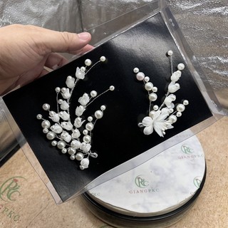 Cài tóc cô dâu hoa linh lan trắng mẫu thiết kế hàng VNSX tháng 11/ 2024