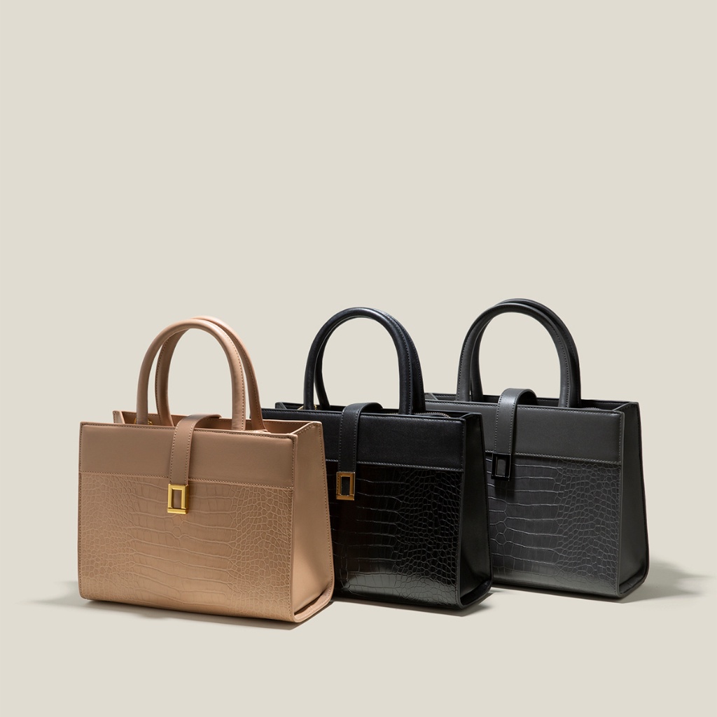 Vascara Túi Tote Xách Tay Nhấn Vân Cá Sấu - TOT 0105